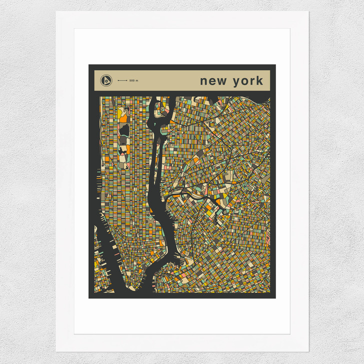 New York Streetguide Wide White Frame New York Streetguide Wide White Frame