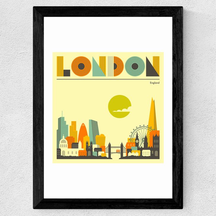 London, England by Jazzberry Blue Wide Black Frame