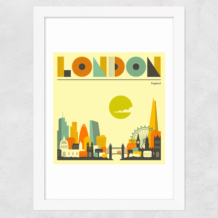 London, England by Jazzberry Blue Wide White Frame
