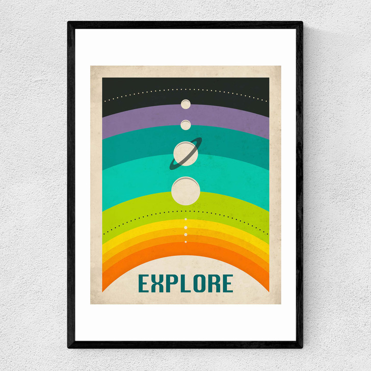 Explore Rainbow Narrow Black Frame