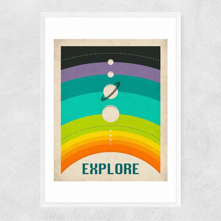 Explore Rainbow Narrow White Frame