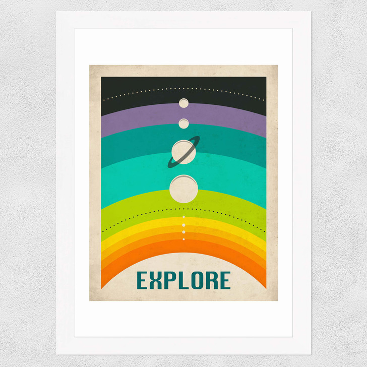 Explore Rainbow Wide White Frame