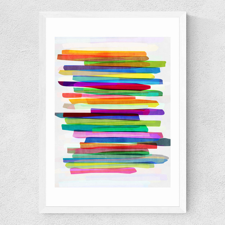 Colourful Stripes Medium White Frame Colourful Stripes Medium White Frame