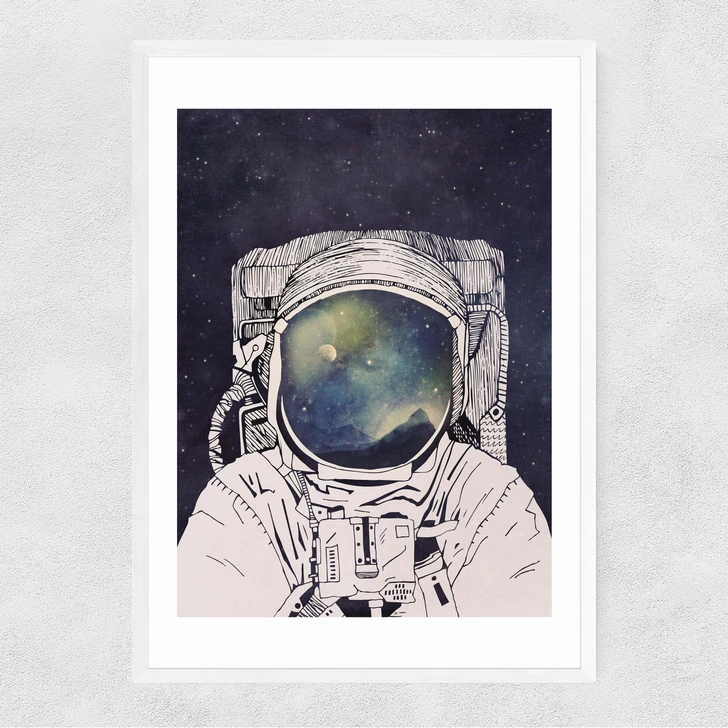 Dreaming of Space Narrow White Frame