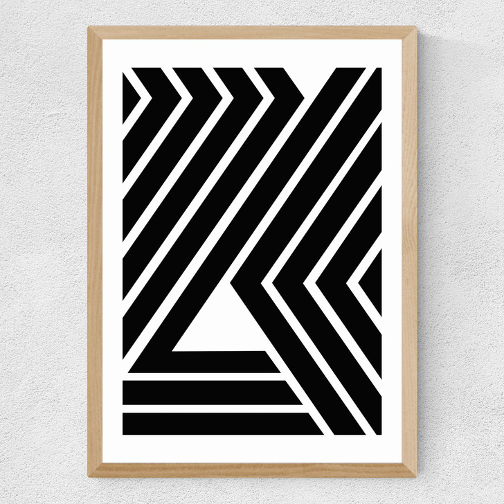 Geometric Oak Strips Medium Oak Frame Geometric Oak Strips Medium Oak Frame