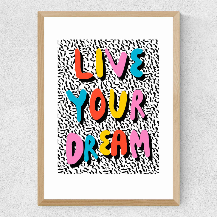 Live Your Dream Medium Oak Frame
