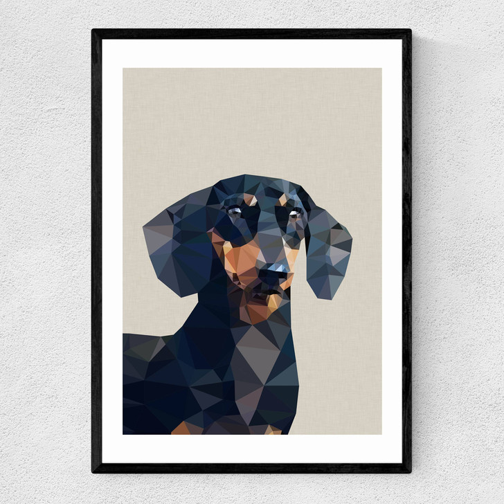 Daschund Narrow Black Frame