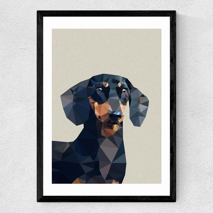 Daschund Medium Black Frame