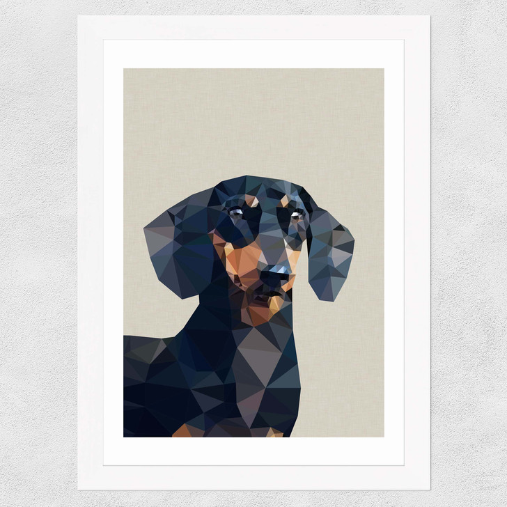 Daschund Wide White Frame