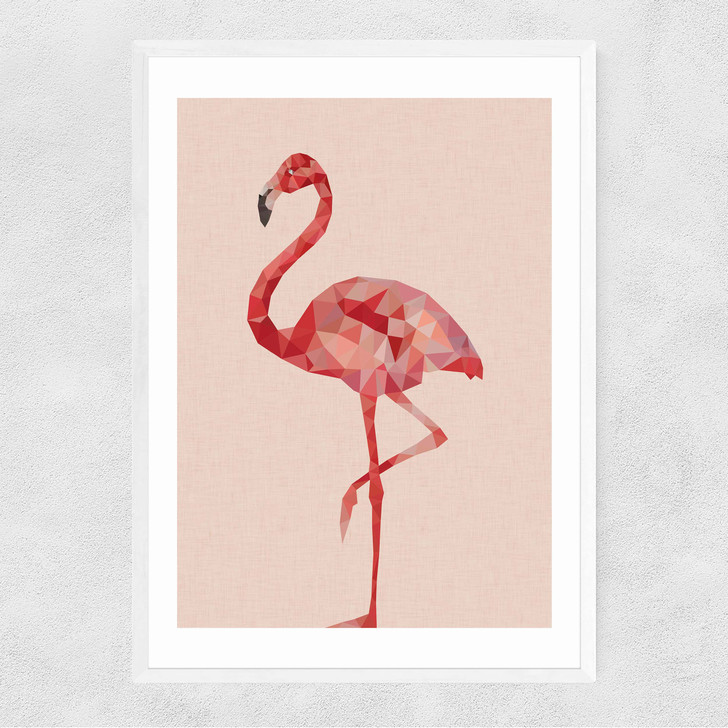 Flamingo by Studio Cockatoo Narrow White Frame Flamingo by Studio Cockatoo Narrow White Frame