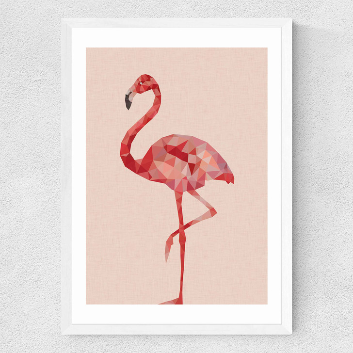Flamingo by Studio Cockatoo Medium White Frame Flamingo by Studio Cockatoo Medium White Frame