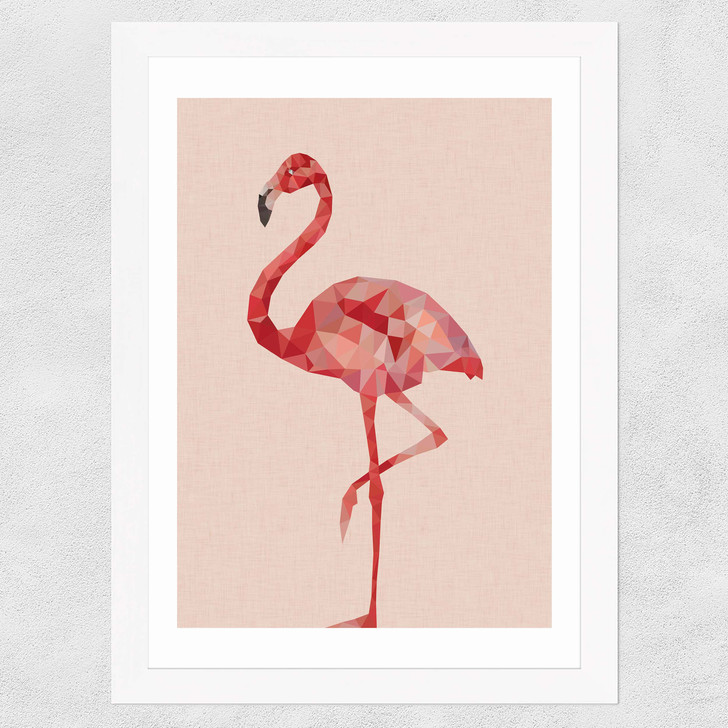 Flamingo by Studio Cockatoo Wide White Frame