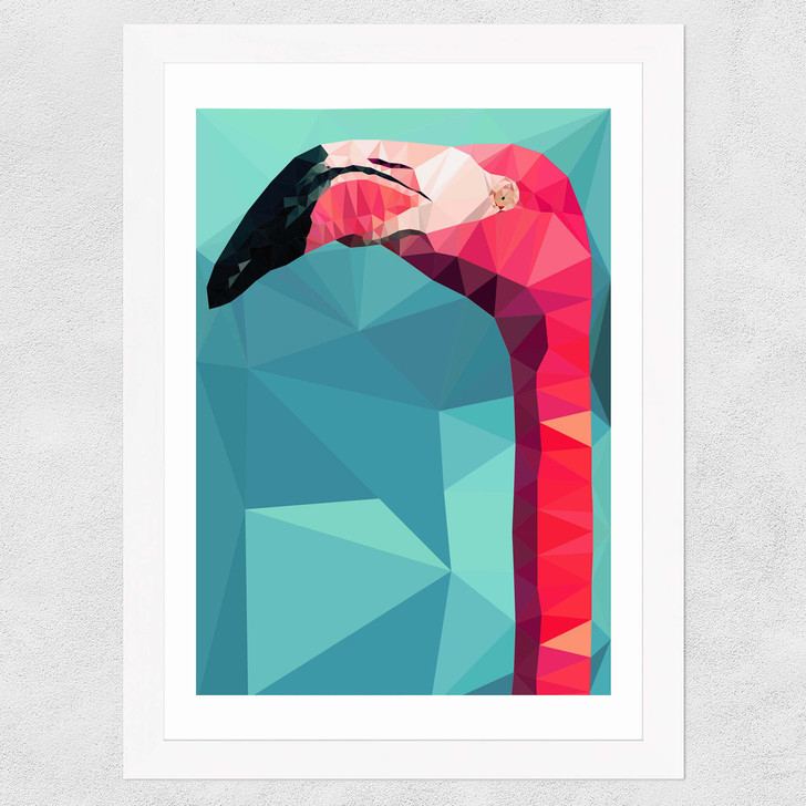 Flamingo Head Wide White Frame Flamingo Head Wide White Frame