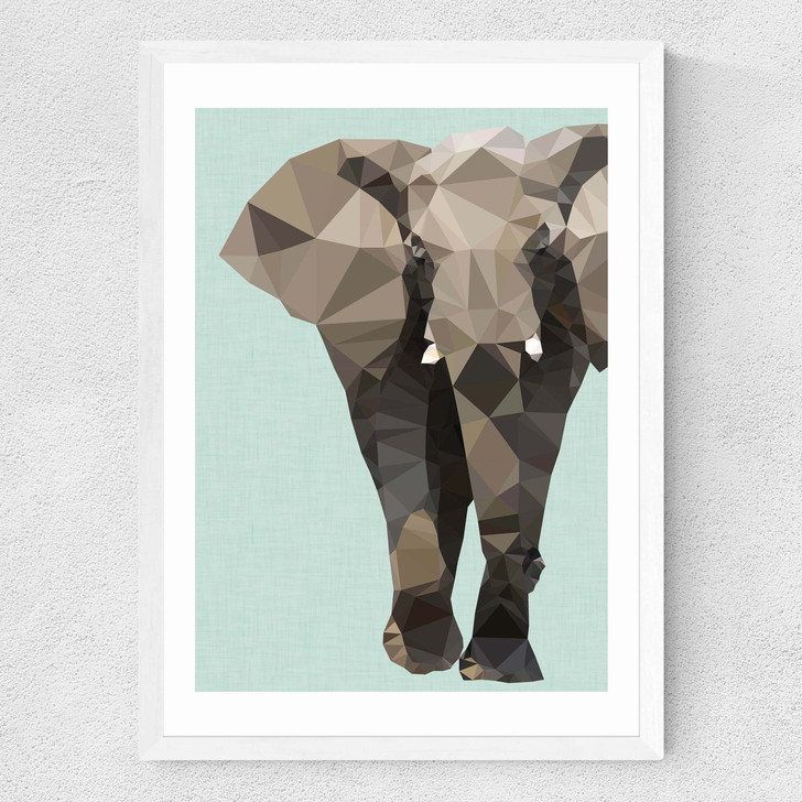 Elephant by Studio Cockatoo Medium White Frame Elephant by Studio Cockatoo Medium White Frame
