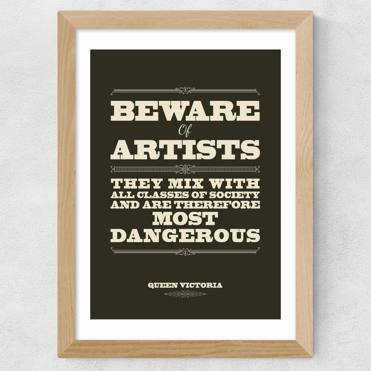 Beware Wide Oak Frame Beware Wide Oak Frame