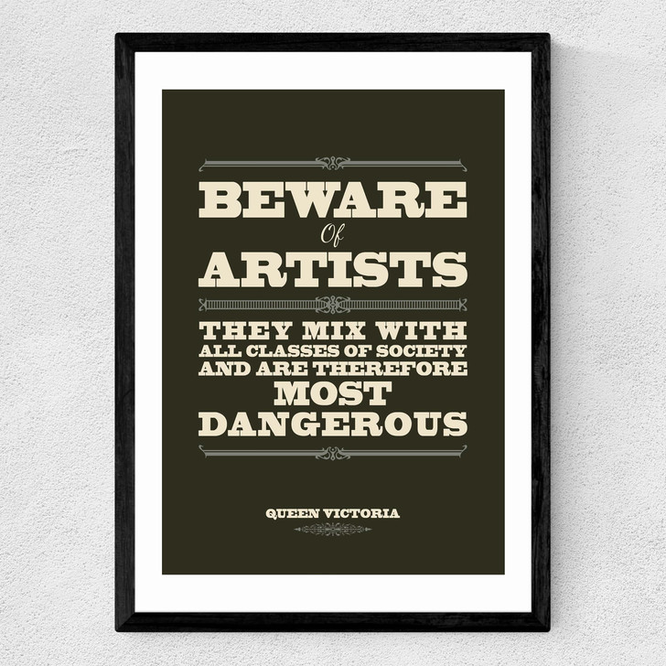 Beware Medium Black Frame