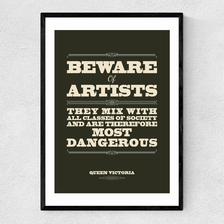 Beware Narrow Black Frame