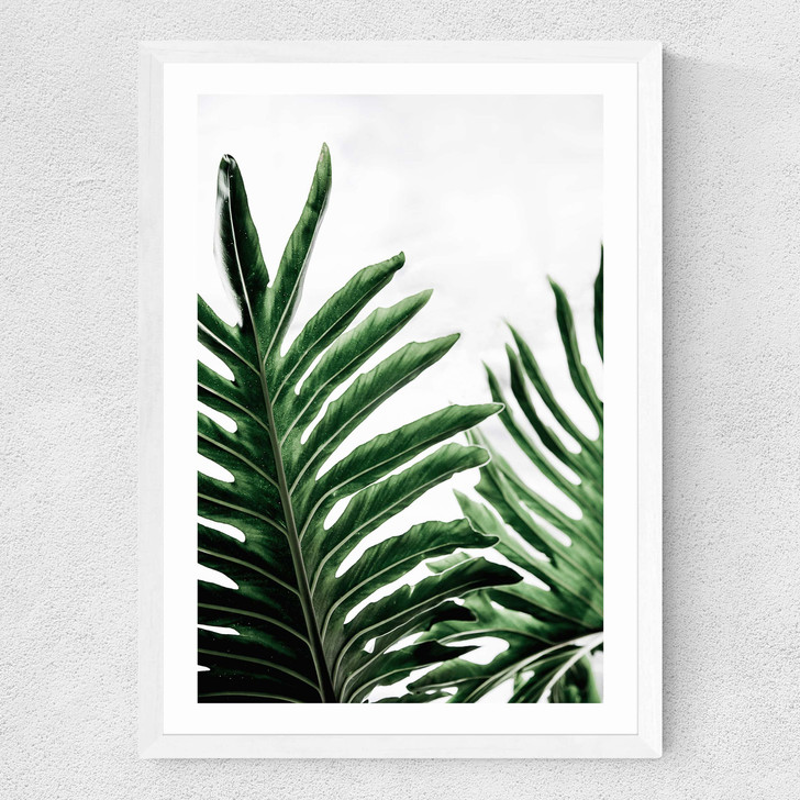 Leaves 1 Medium White Frame Leaves 1 Medium White Frame