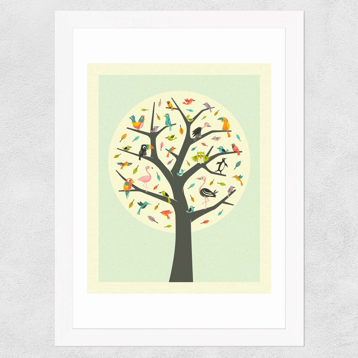 Tree of Life Wide White Frame Tree of Life Wide White Frame