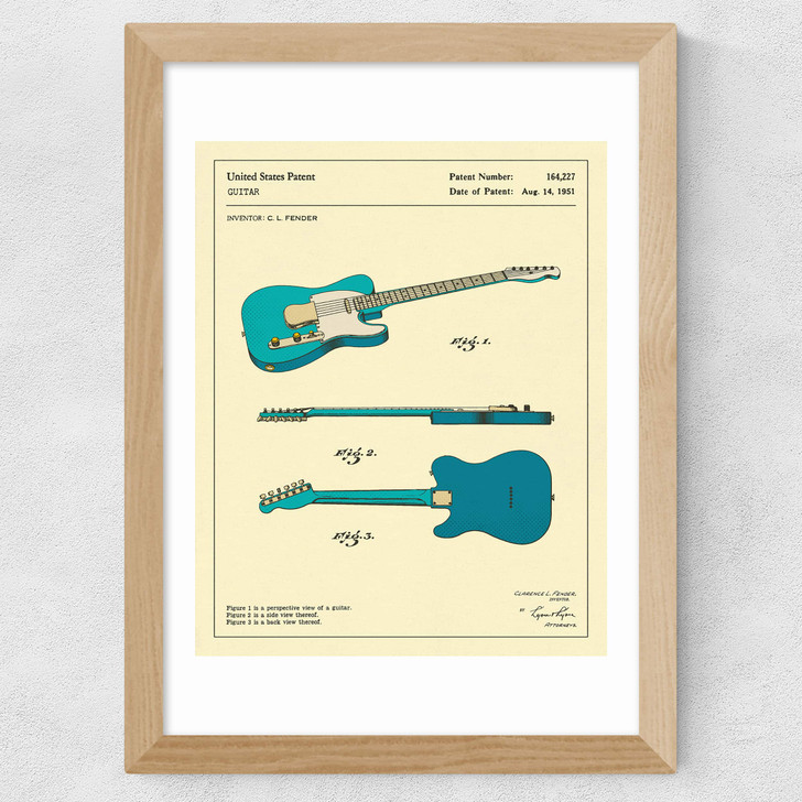 Guitar 3 Wide Oak Frame