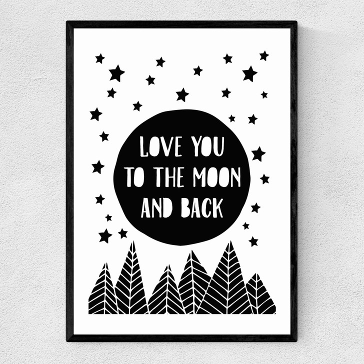 To The Moon Narrow Black Frame