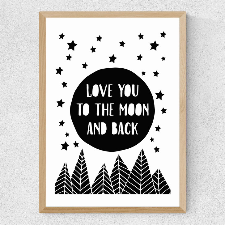 To The Moon Medium Oak Frame