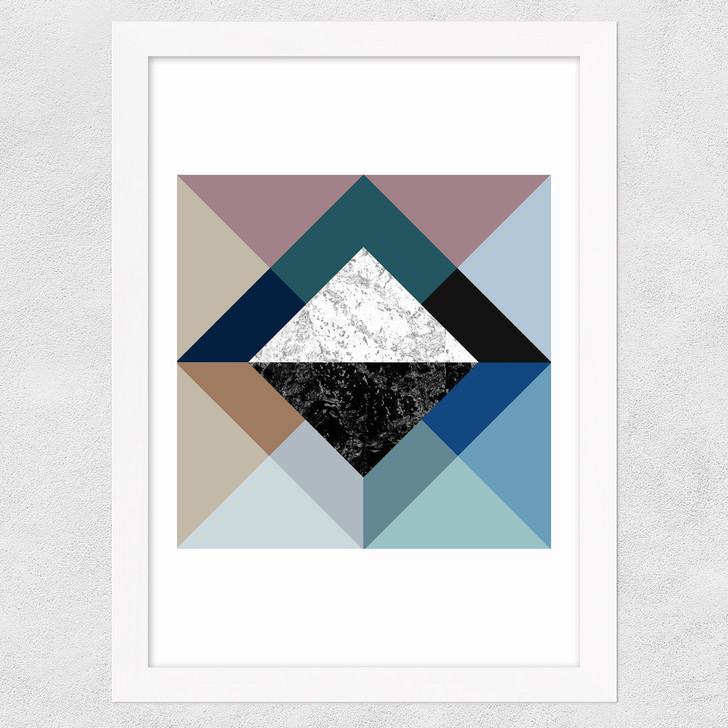 Geometric Textures 8 Wide White Frame Geometric Textures 8 Wide White Frame