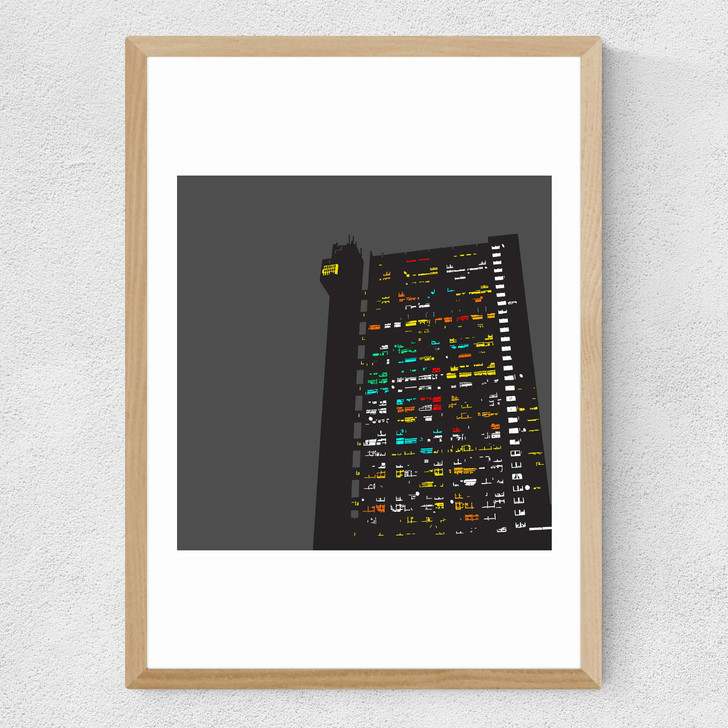 Trellick Tower Medium Oak Frame