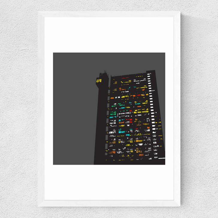Trellick Tower Medium White Frame