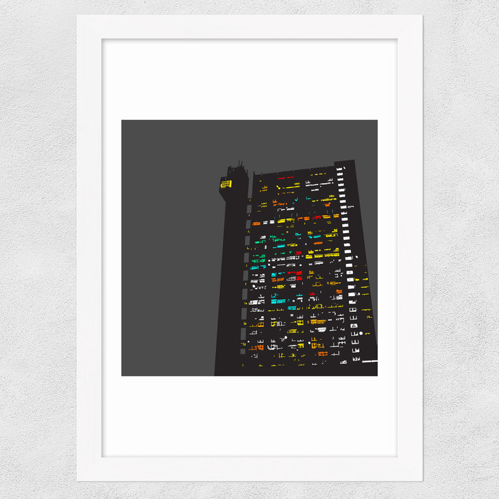 Trellick Tower Wide White Frame