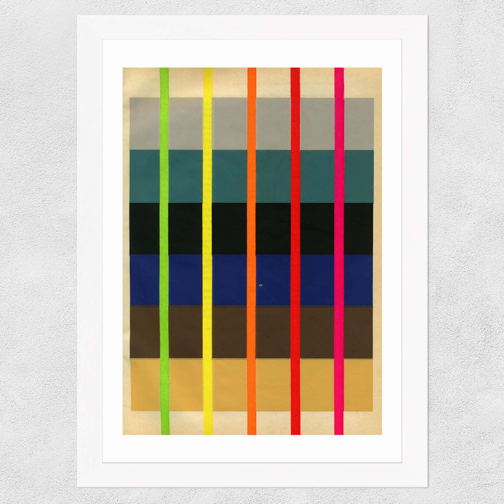 Fluoro Abstract Wide White Frame Fluoro Abstract Wide White Frame