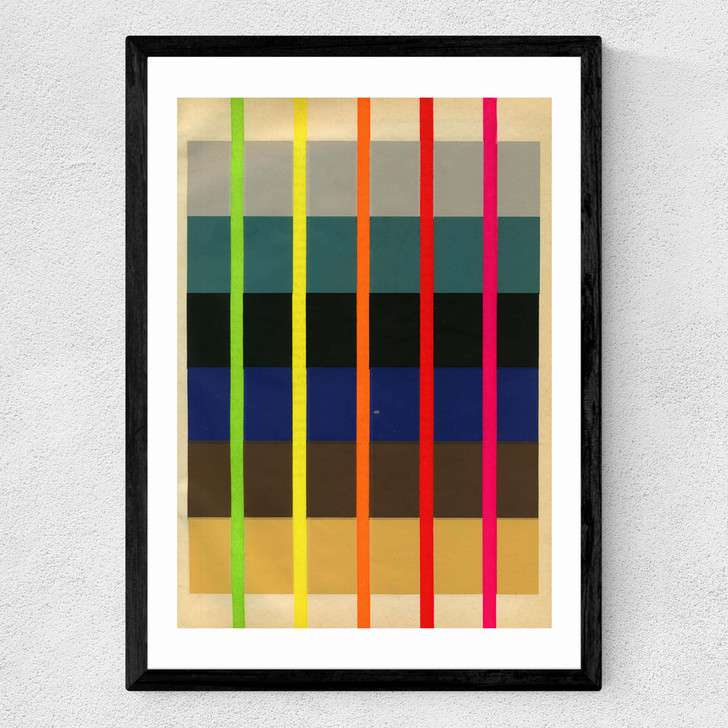 Fluoro Abstract Medium Black Frame