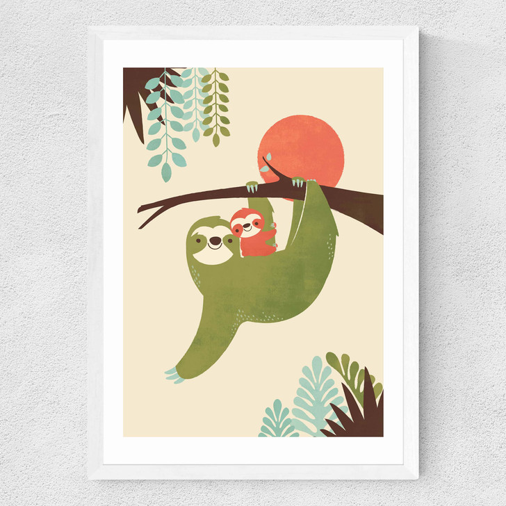 Mama Sloth Medium White Frame Mama Sloth Medium White Frame