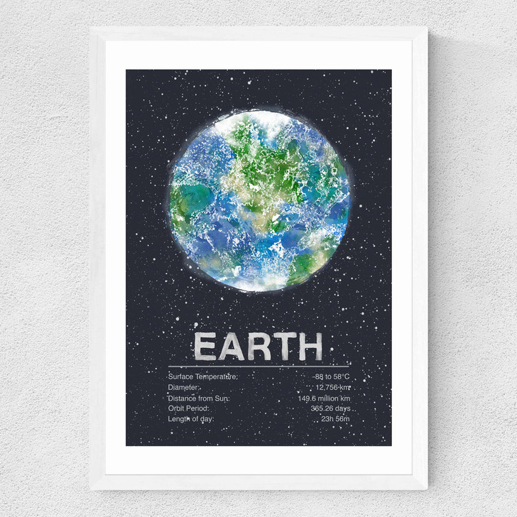 Earth by Tracie Andrews Medium White Frame