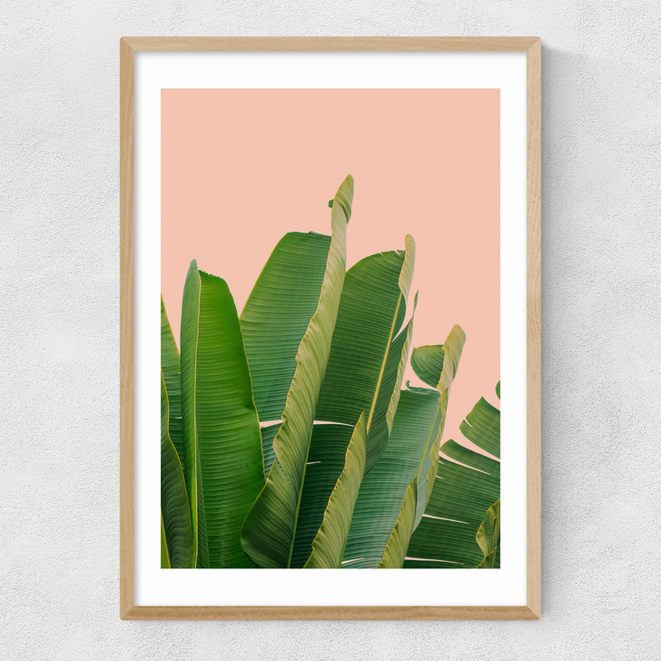 Banana Leaves Narrow Oak Frame Banana Leaves Narrow Oak Frame