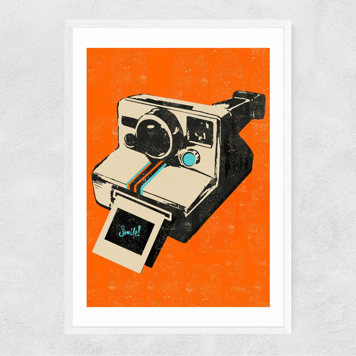 Retro camera Narrow White Frame