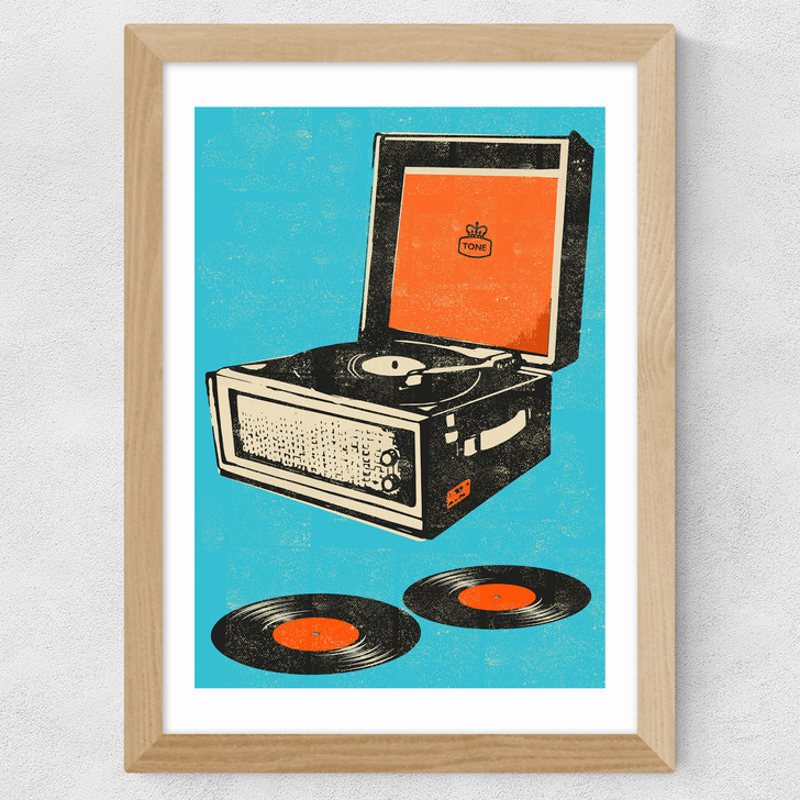 Record Player Wide Oak Frame Record Player Wide Oak Frame