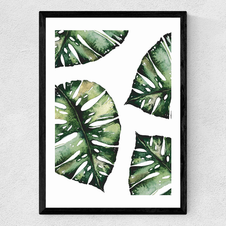Monstera Leaf Medium Black Frame Monstera Leaf Medium Black Frame
