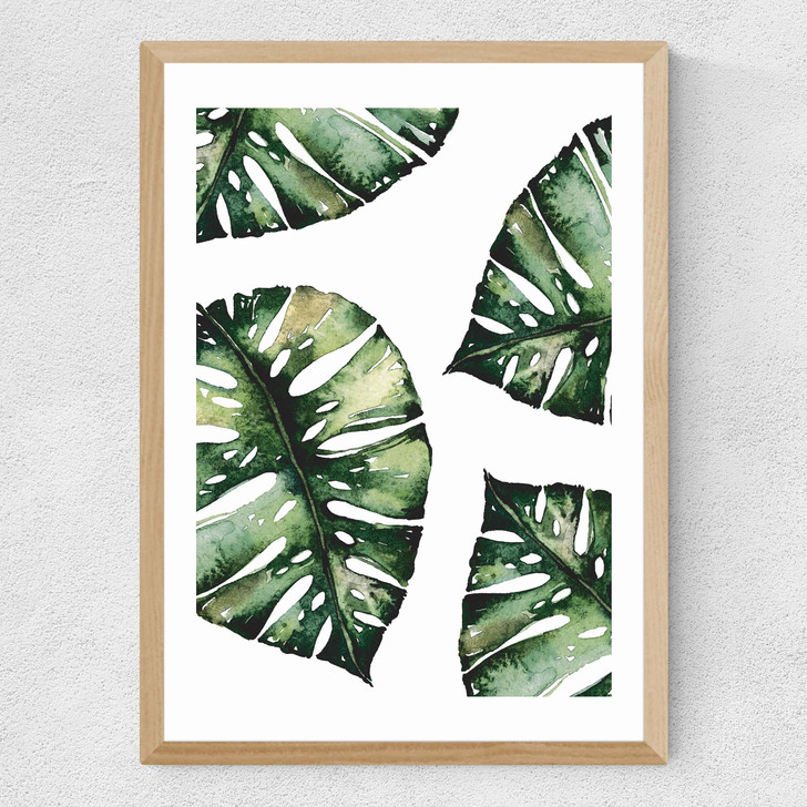 Monstera Leaf Medium Oak Frame Monstera Leaf Medium Oak Frame