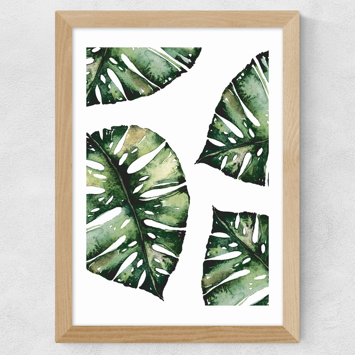 Monstera Leaf Wide Oak Frame Monstera Leaf Wide Oak Frame