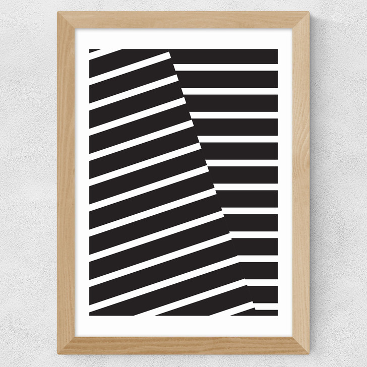 Crossed Lines Wide Oak Frame Crossed Lines Wide Oak Frame