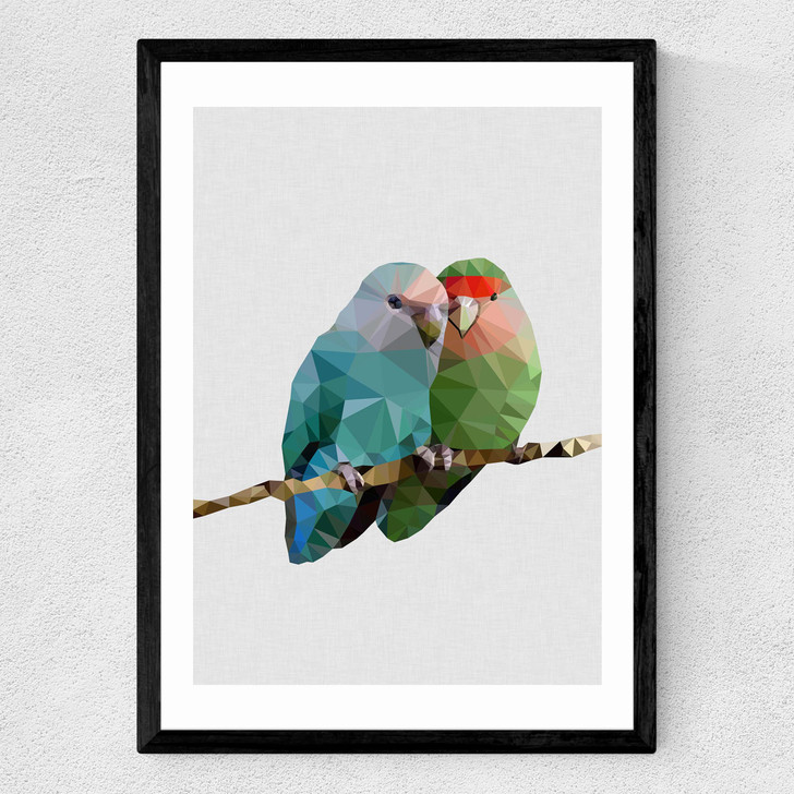 Two Love Birds Medium Black Frame Two Love Birds Medium Black Frame