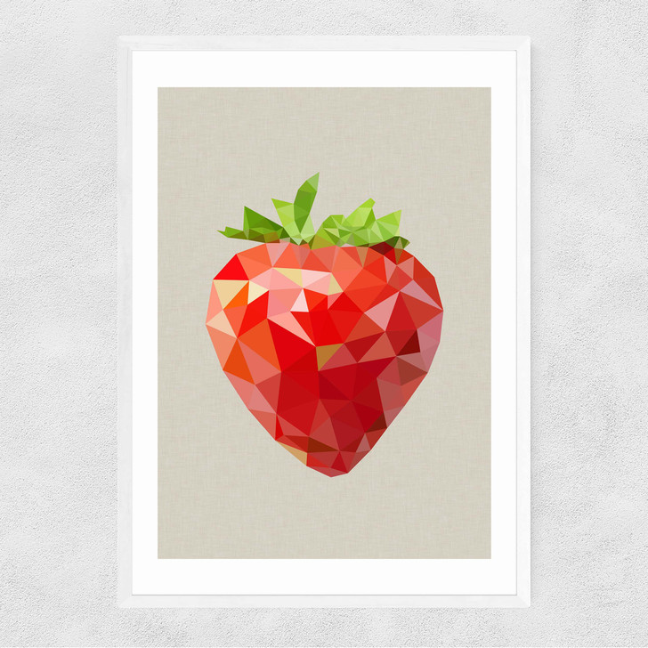 Strawberry Narrow White Frame