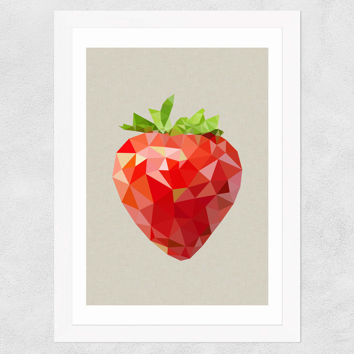 Strawberry Wide White Frame