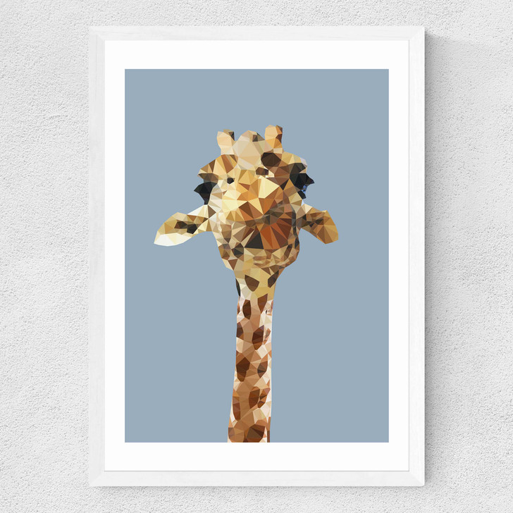 Giraffe Medium White Frame