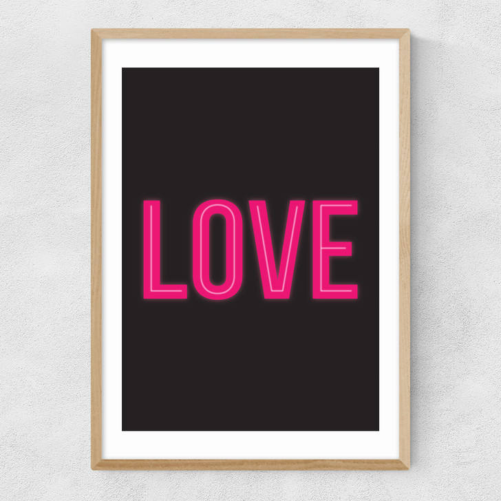 Neon Love Narrow Oak Frame Neon Love Narrow Oak Frame