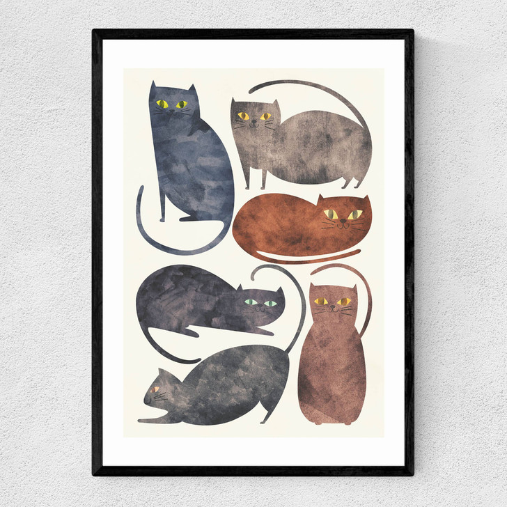 Cats Narrow Black Frame