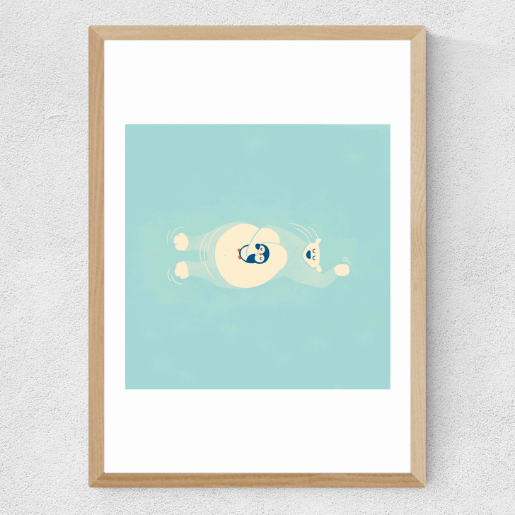 Floating Medium Oak Frame