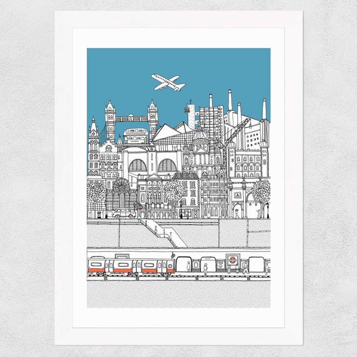 Cross Section London Wide White Frame