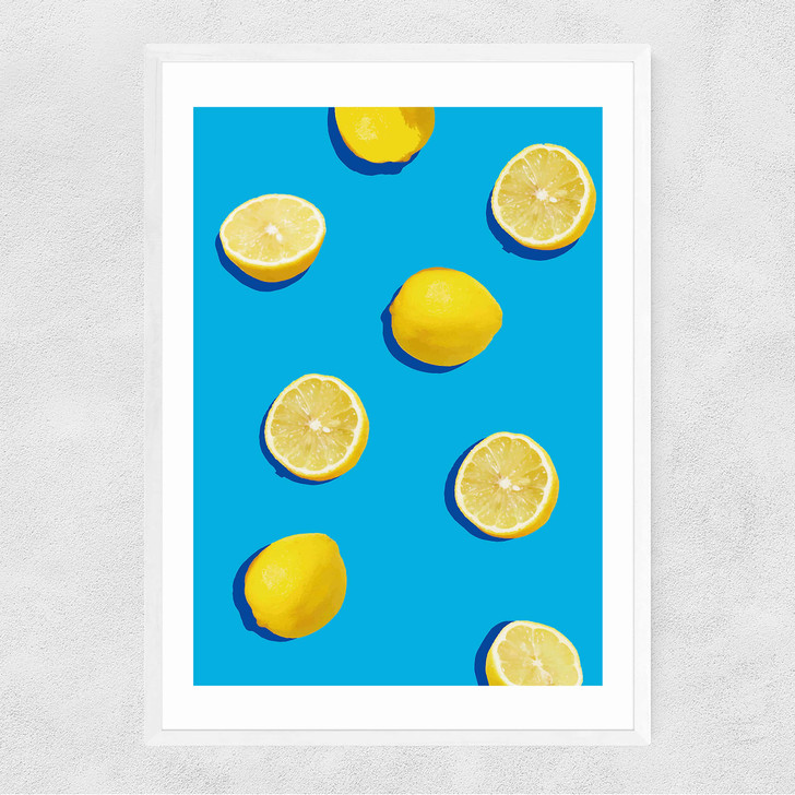 Lemons Narrow White Frame